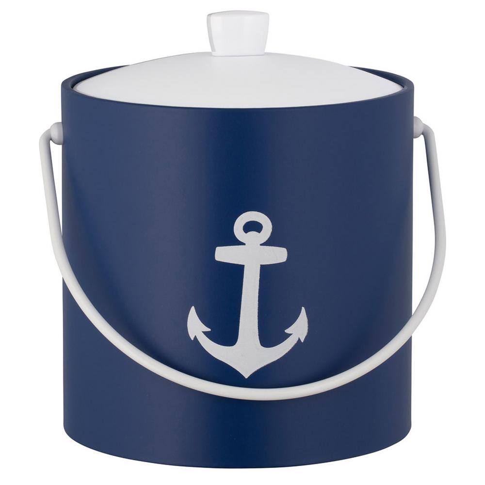 PASTIMES Anchor 3 qt. Royal Blue Ice Bucket with Acrylic Cover - Hercitys