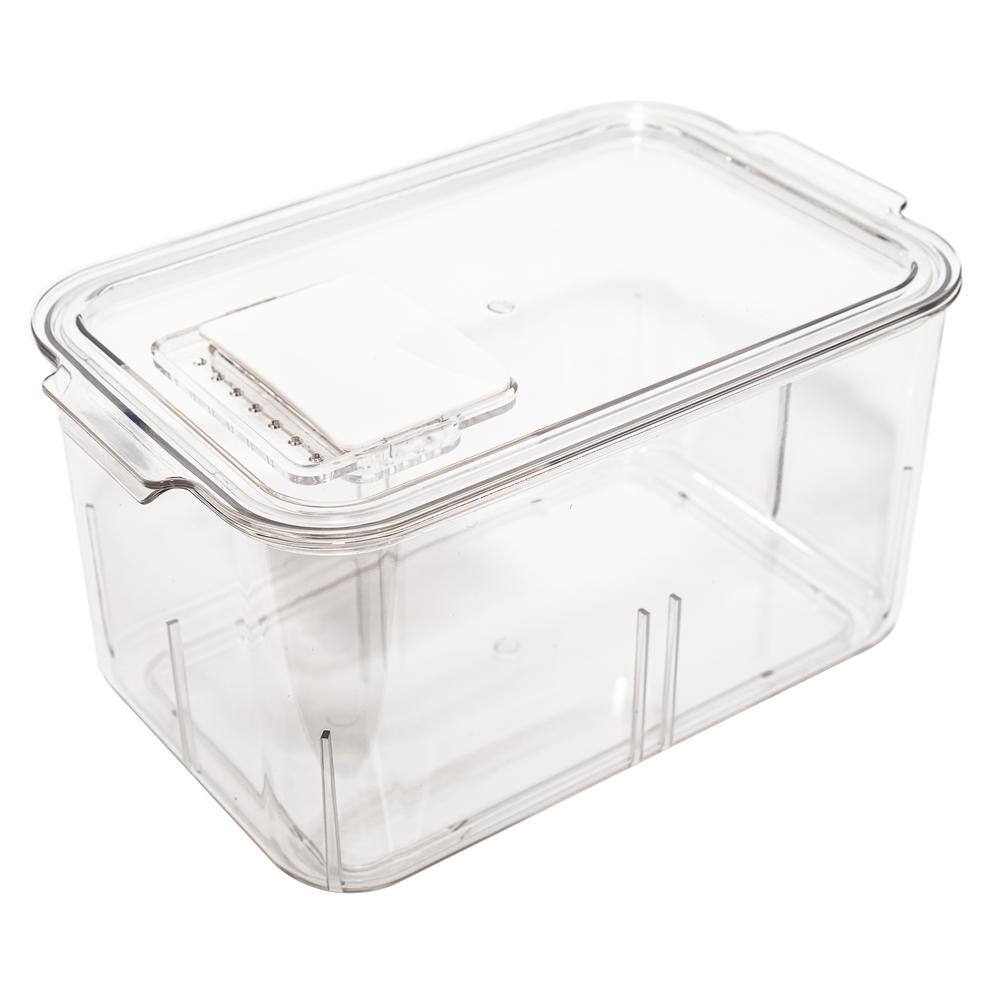Produce Acrylic Food Storage Container Organizer with Vented Lids 2-Pack - Hercitys