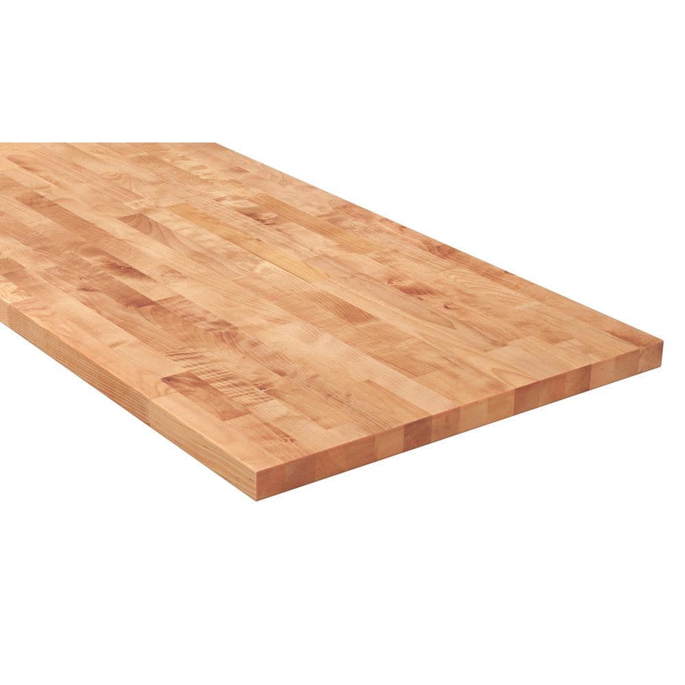 6 ft. L x 25 in. D Unfinished Birch Solid Wood Butcher Block Countertop With Eased Edge - Hercitys