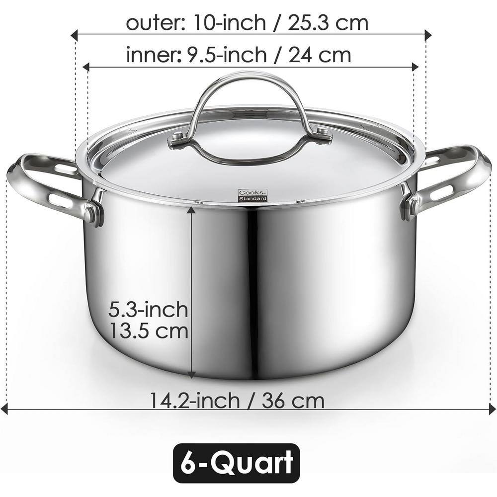6-qt. Multi-Ply Clad Stainless Steel Stock Pot with Lid - Hercitys