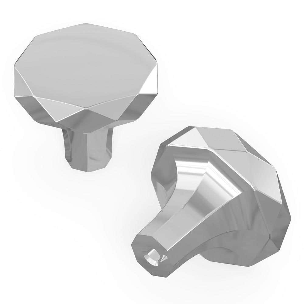 Karat 1-1/4 in. Dia Chrome Cabinet Knob (10-Pack) - Hercitys