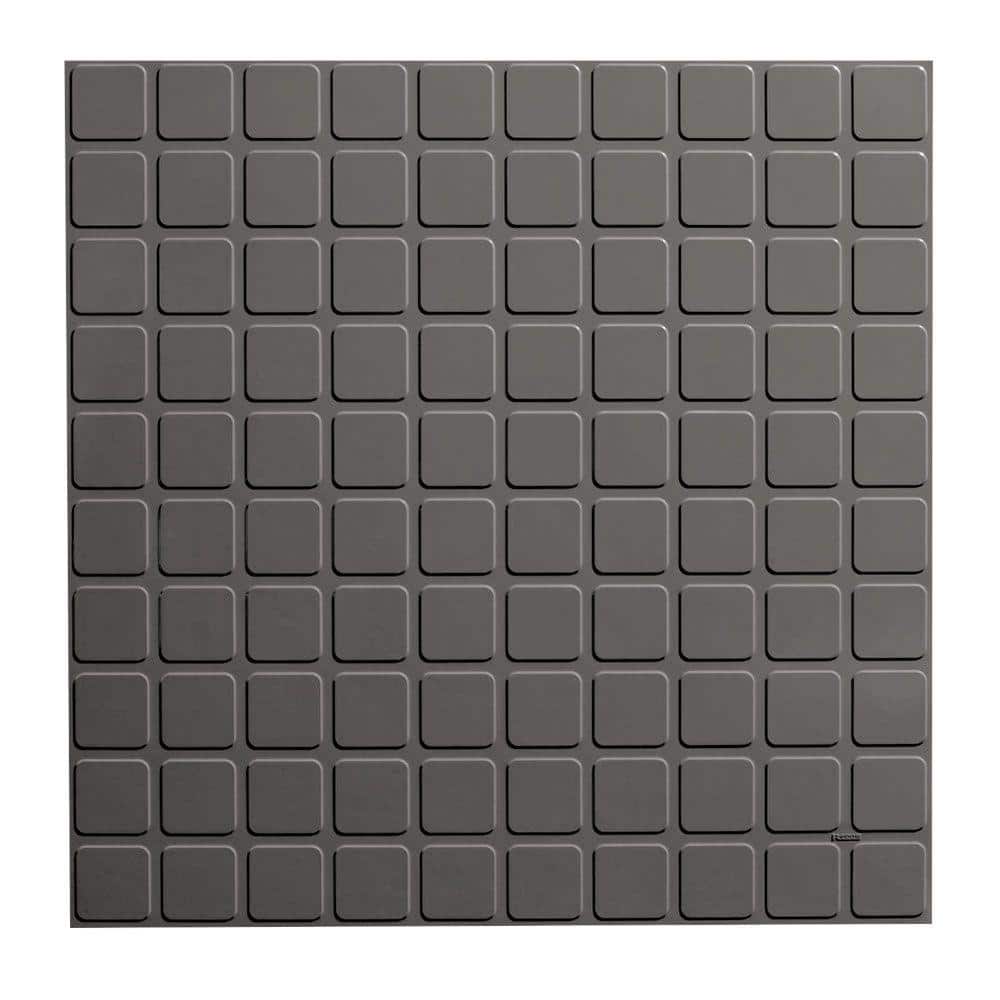 Square Design 19.69 in. x 19.69 in. Dark Gray Rubber Tile - Hercitys