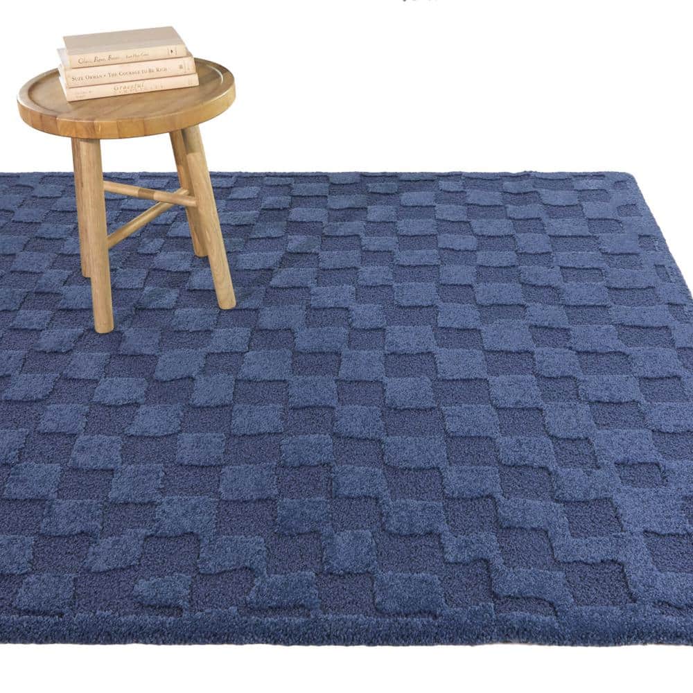 Bingham Blue 5 ft. x 7 ft. Checkered Area Rug - Hercitys