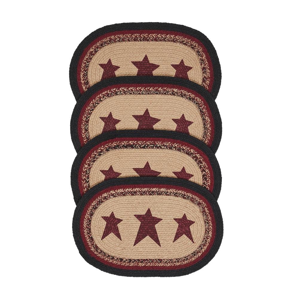 Connell 15 in. W. x 10 in. H Multi Stencil Star Cotton Polyester Blend Placemat Set of 4 - Hercitys