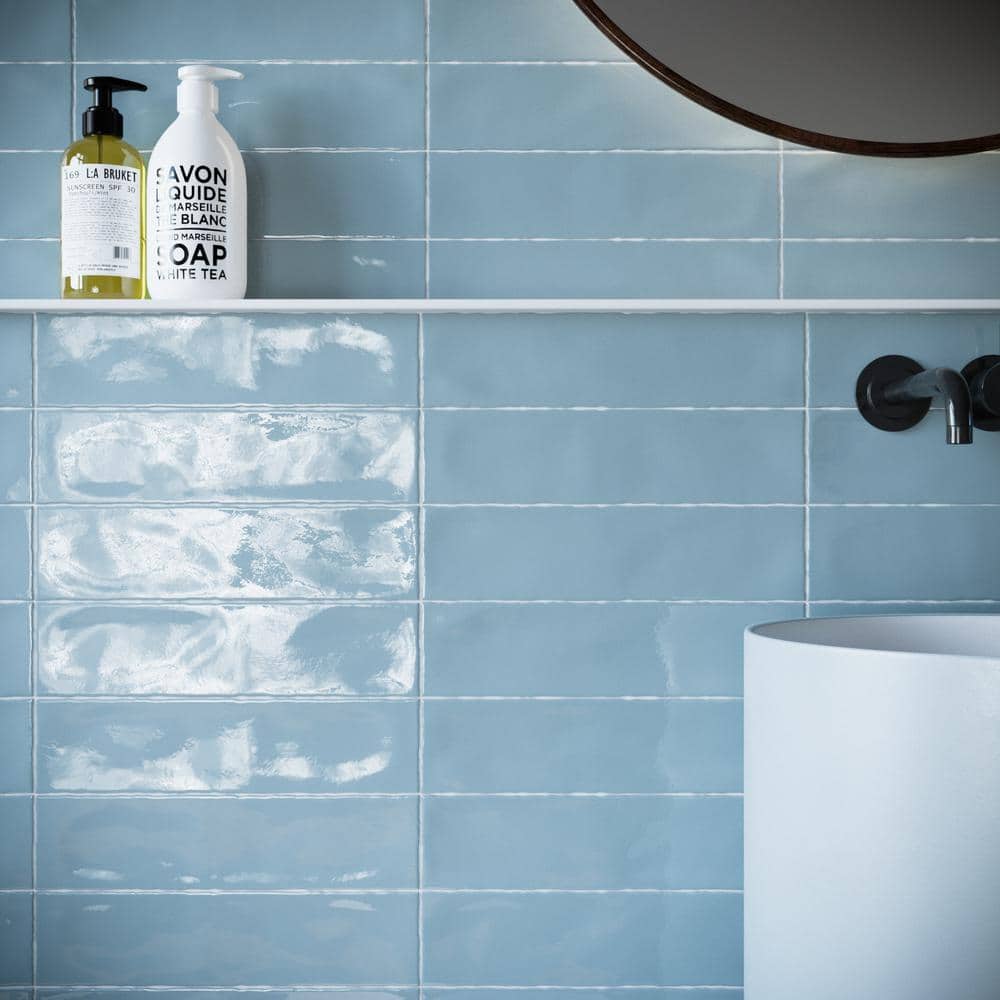 Rustic Ocean 2.95 in. x 11.81 in. Polished Ceramic Subway Wall Tile (10.76 sq. ft./Case) - Hercitys