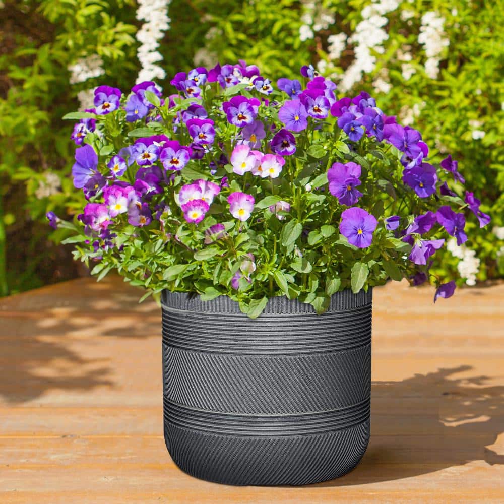 Richmond 15 in. x 15 in. Raven Wash Resin Self-Watering Planter - Hercitys