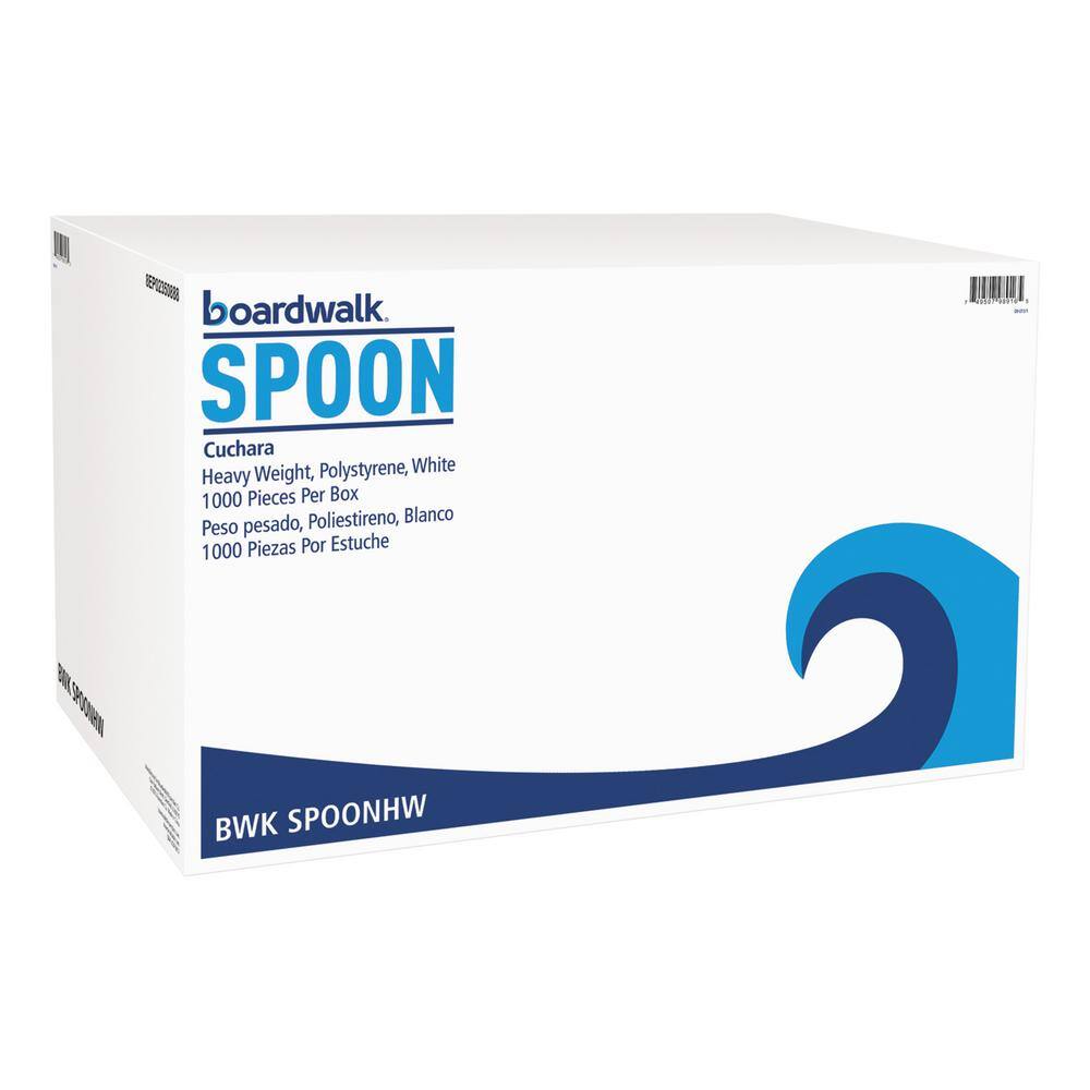 White Heavyweight Disposable Polystyrene Utensils, Teaspoons (1000-Carton) - Hercitys