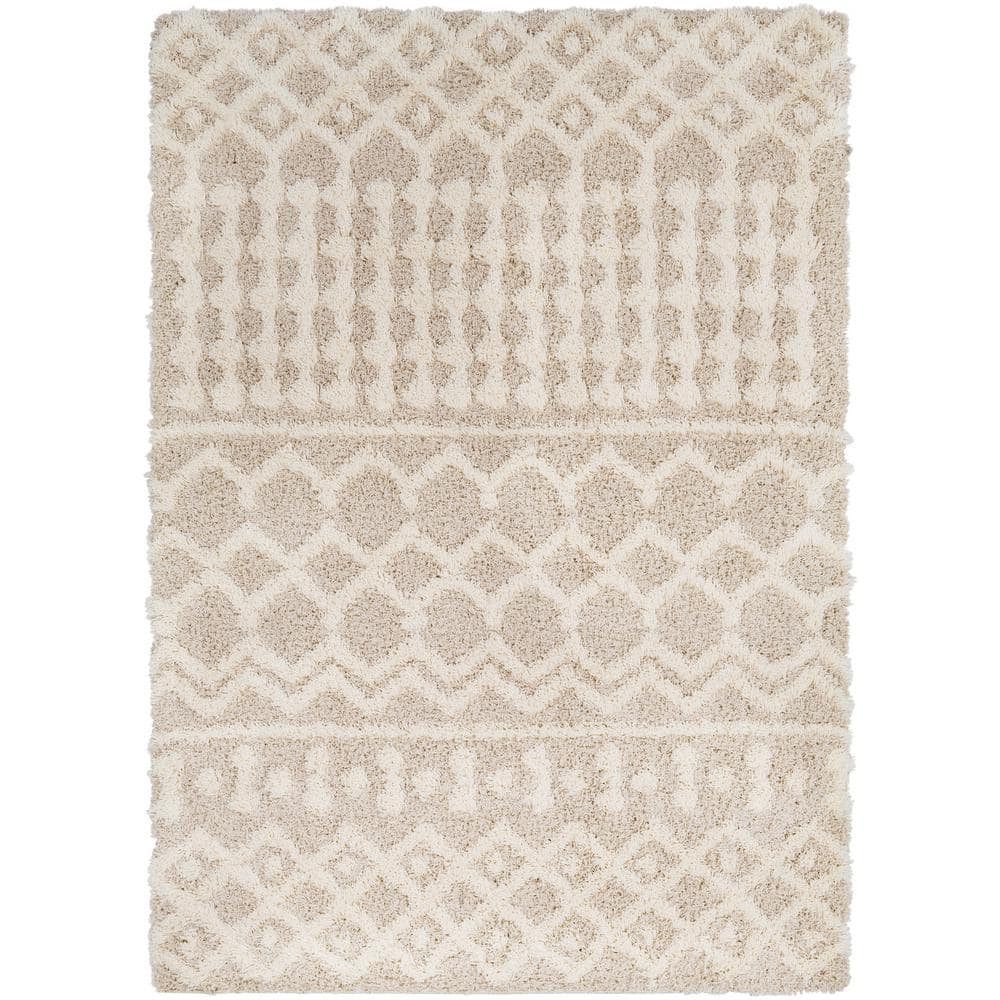 Briar Beige 5 ft. 3 in. x 7 ft. 3 in. Trellis Area Rug - Hercitys