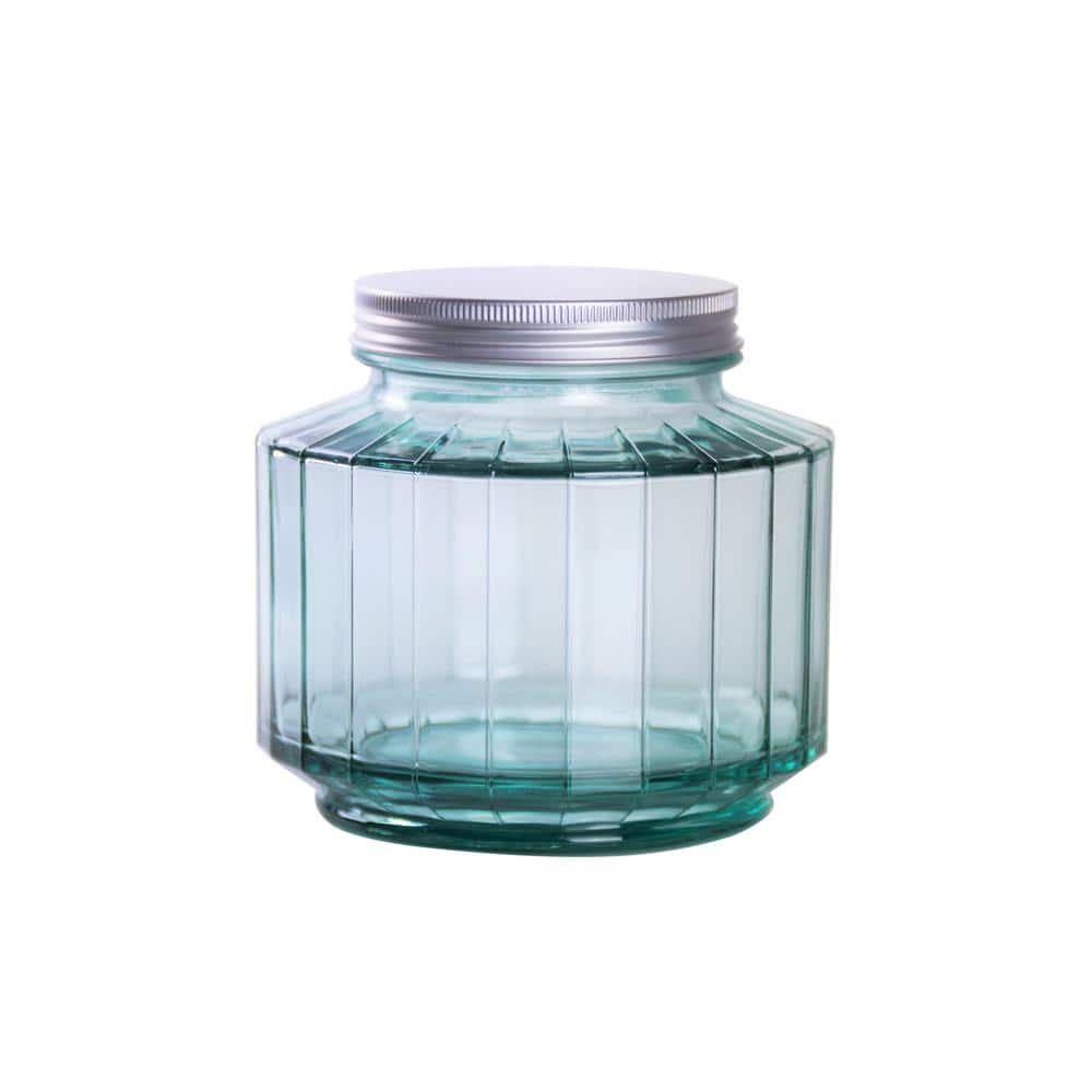 Recycled Glass 33 oz. Storage Jars (Set of 2) - Hercitys