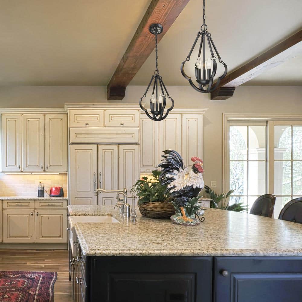 Saxon 3-Light Aged Bronze Semi-Flush Mount Light - Hercitys