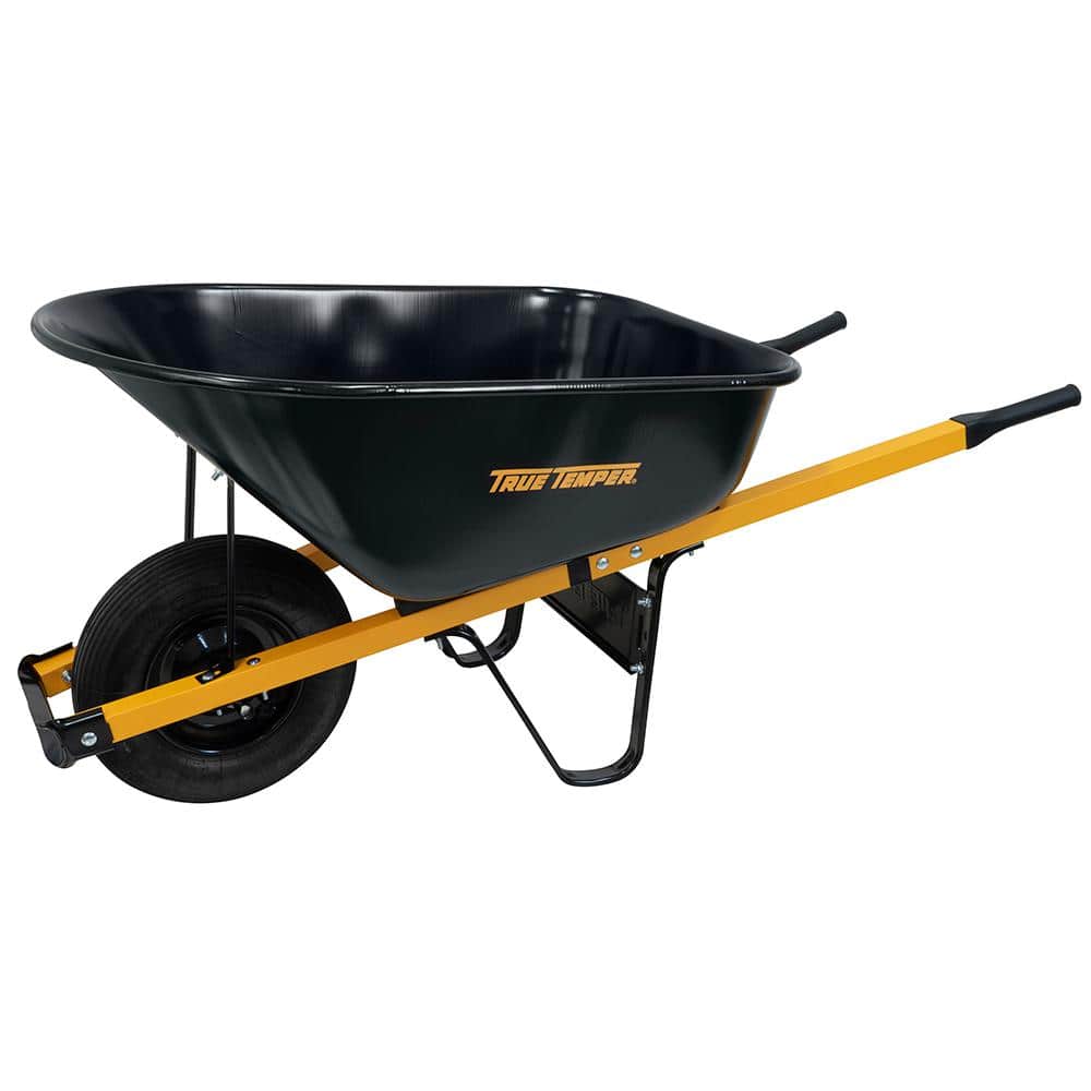 6 cu. ft. Barrow in a Box Steel Wheelbarrow with Steel Handles - Hercitys