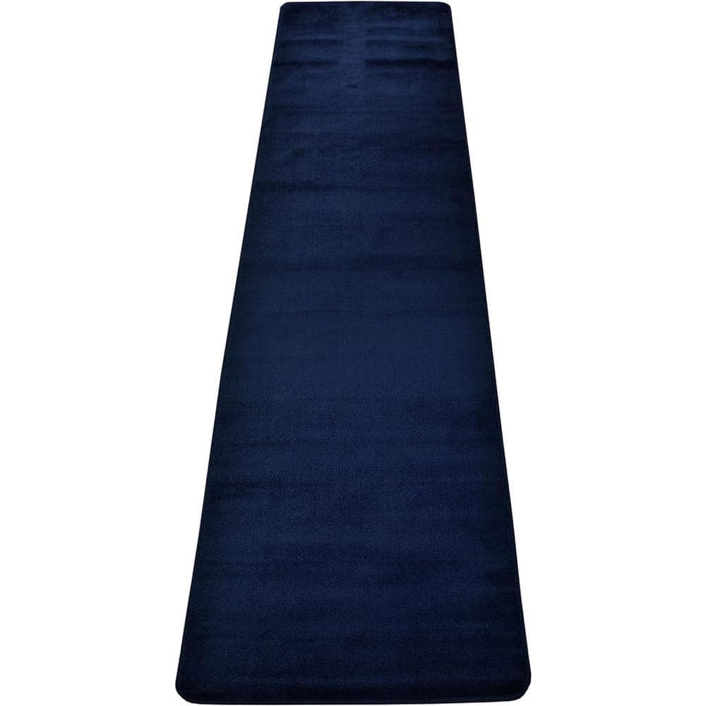 Euro Solid Collection Navy 26 in. W x 144 in. L Stair Runner 26 sq. ft. - Hercitys