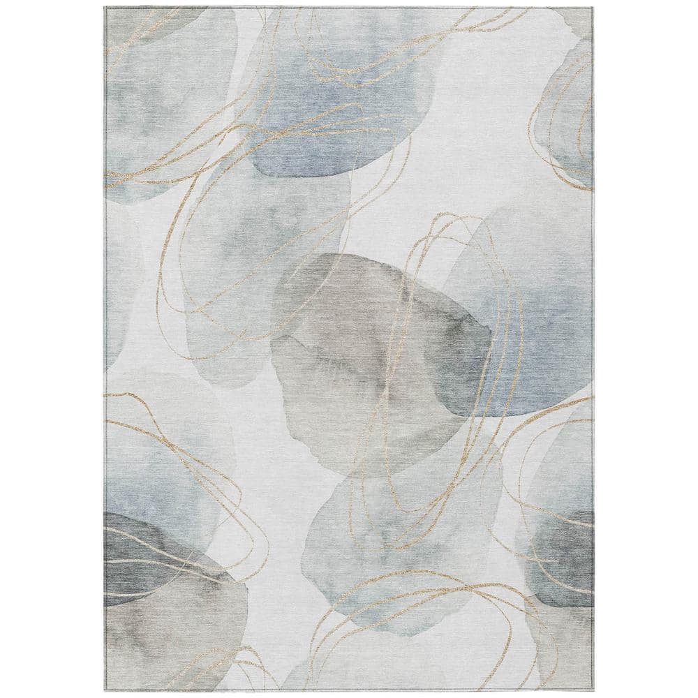 Chantille ACN544 Ivory 5 ft. x 7 ft. 6 in. Machine Washable Indoor/Outdoor Geometric Area Rug - Hercitys