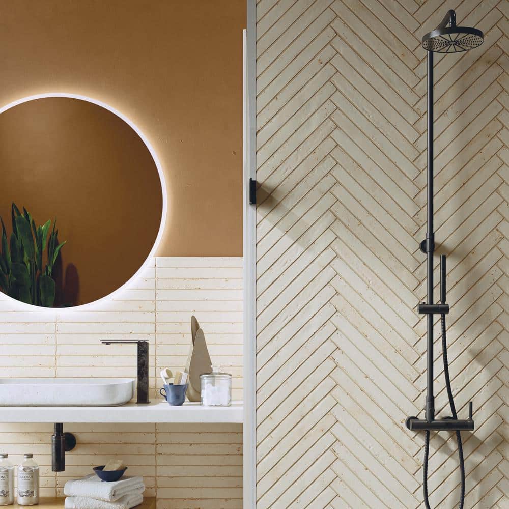 Phoenix Ivory 1-7/8 in. x 17-3/4 in. Porcelain Floor and Wall Tile (7.42 sq. ft./Case) - Hercitys