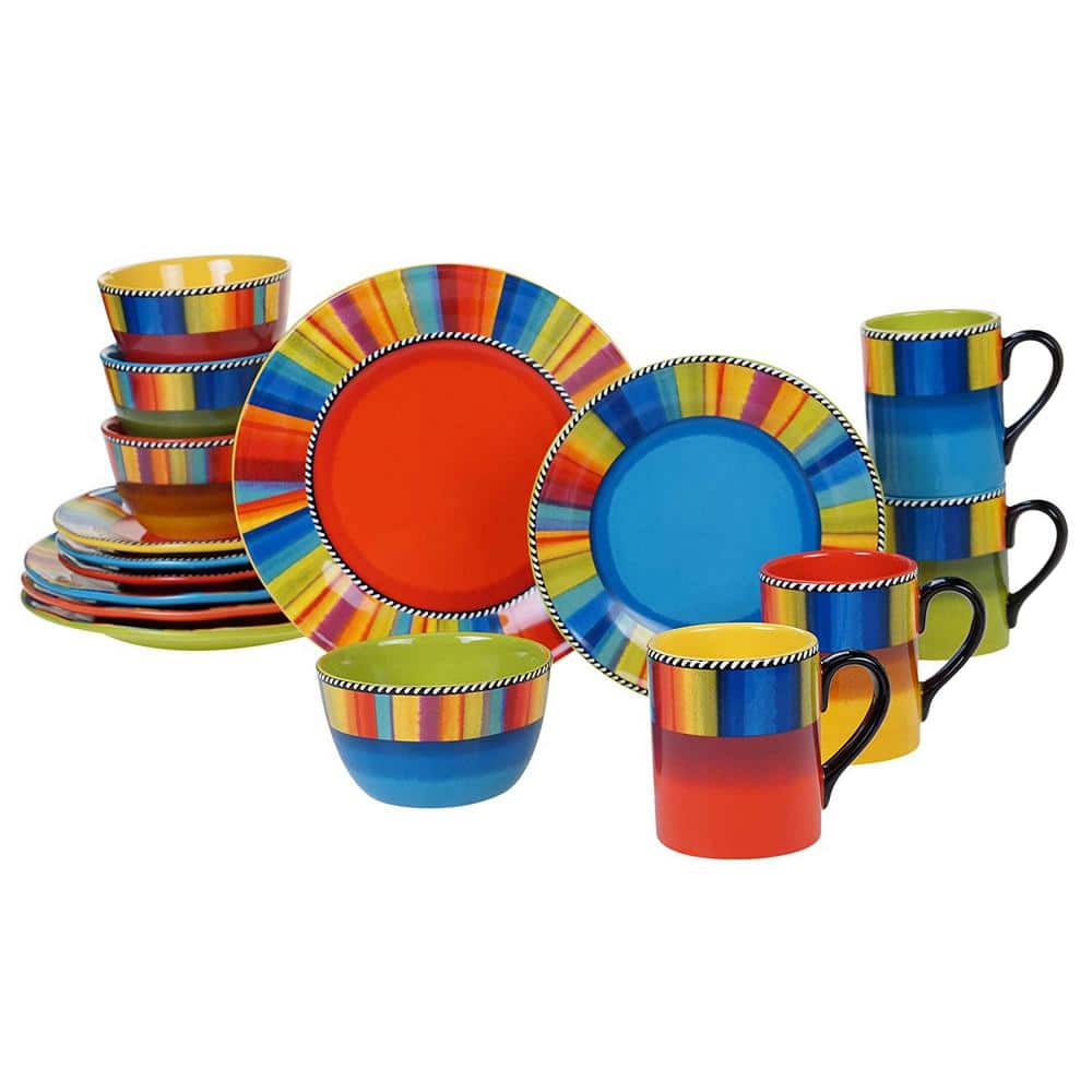 Sierra 16-Piece Seasonal Multicolored Earthenware Dinnerware Set (Service for 4) - Hercitys