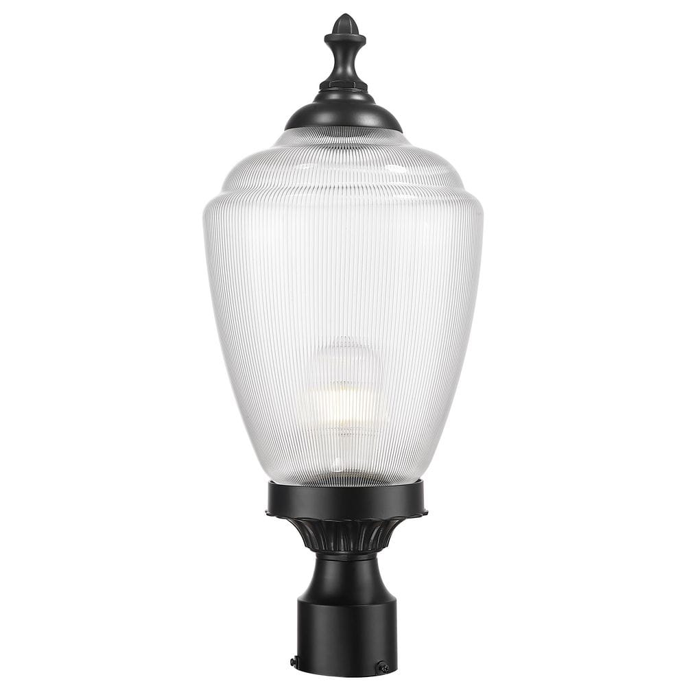 Acorn 1-Light Matte Black Outdoor Post-Mount Fixture - Hercitys