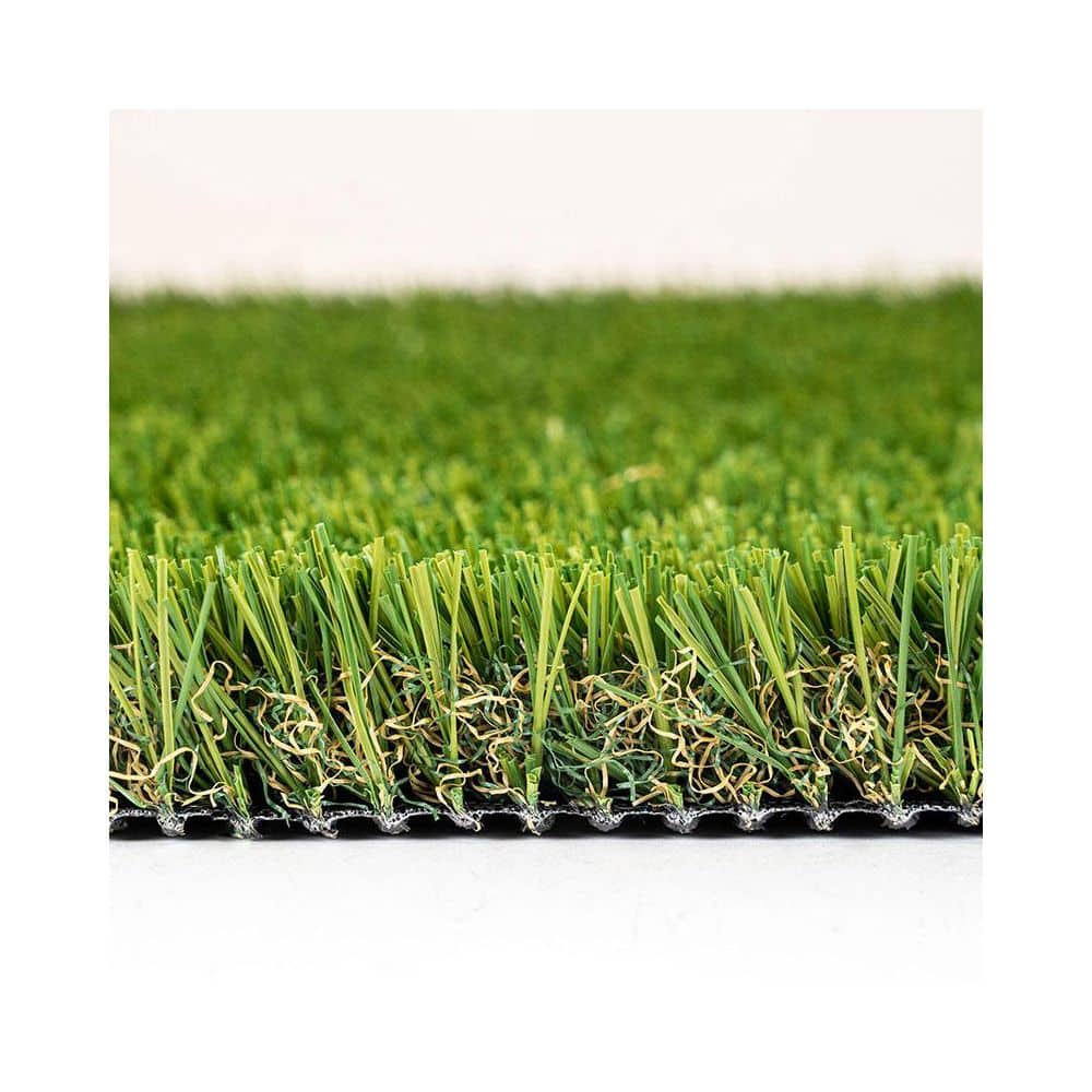 Sapphire 50 Fescue 15 ft. Wide x Cut to Length Green Artificial Grass Carpet - Hercitys