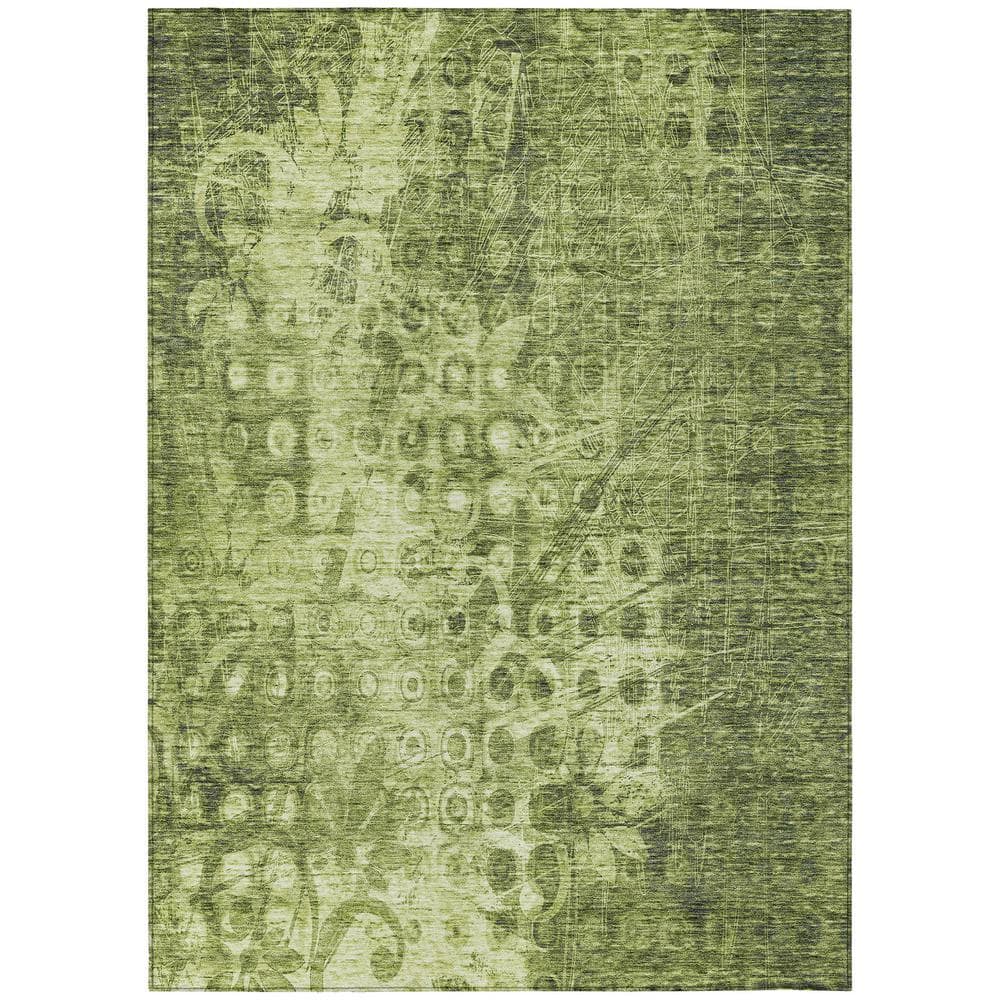 Chantille ACN577 Olive 5 ft. x 7 ft. 6 in. Machine Washable Indoor/Outdoor Geometric Area Rug - Hercitys