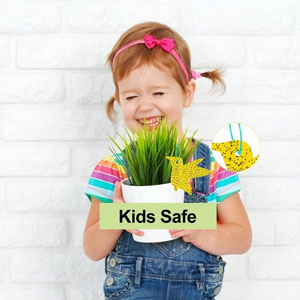 Indoor and Outdoor Fruit Fly Traps Yellow Sticky Plant Bug Fungus Fly Trap Outdoor, Hangable Pluggable Traps (60-Pack) - Hercitys