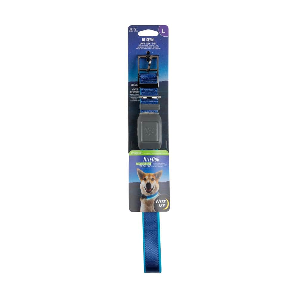 NiteDog – L – Blue/Blue Rechargeable LED Collar - Hercitys