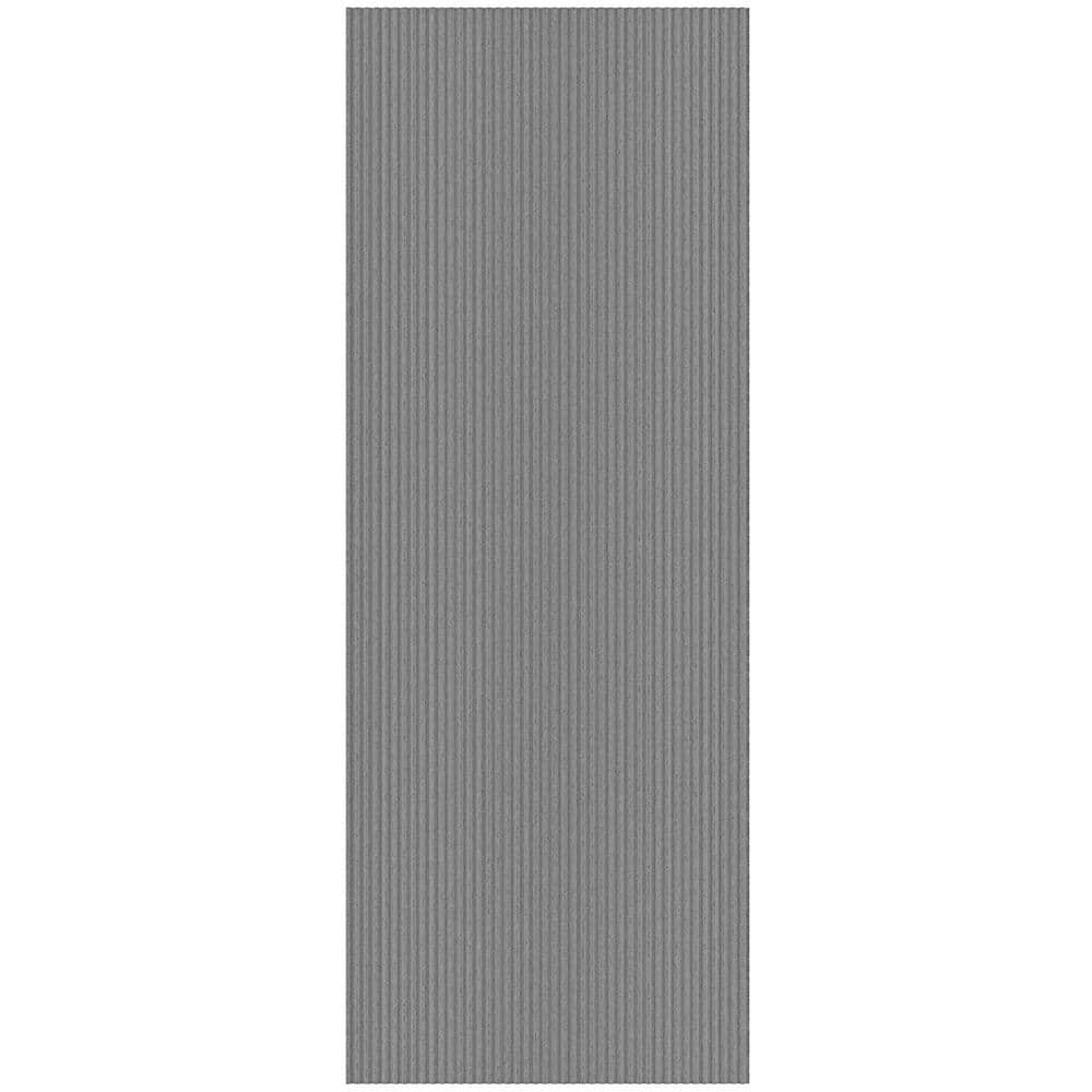 Ribbed Non-Slip Rubberback Indoor/Outdoor Entryway Mat 2 ft. x 3 ft., Gray Polyester Garage Flooring - Hercitys