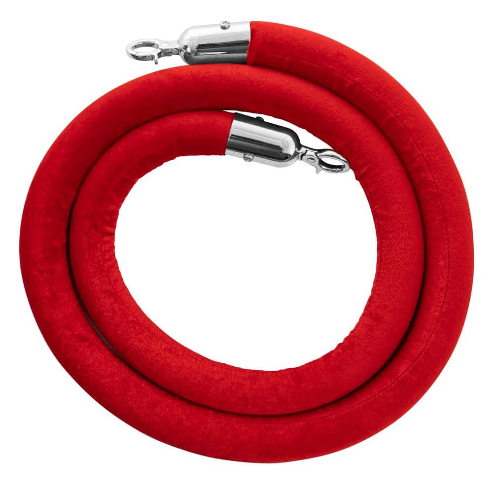 US Weight Red Velvet Rope with Chrome Ends - Hercitys