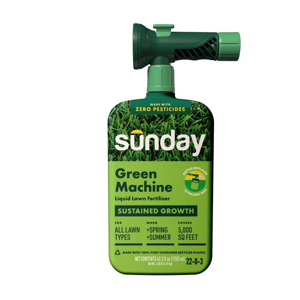 Green Machine 43 fl. oz. 5000 sq. ft. Liquid Lawn Fertilizer for All Grass Types, 22-0-3 - Hercitys