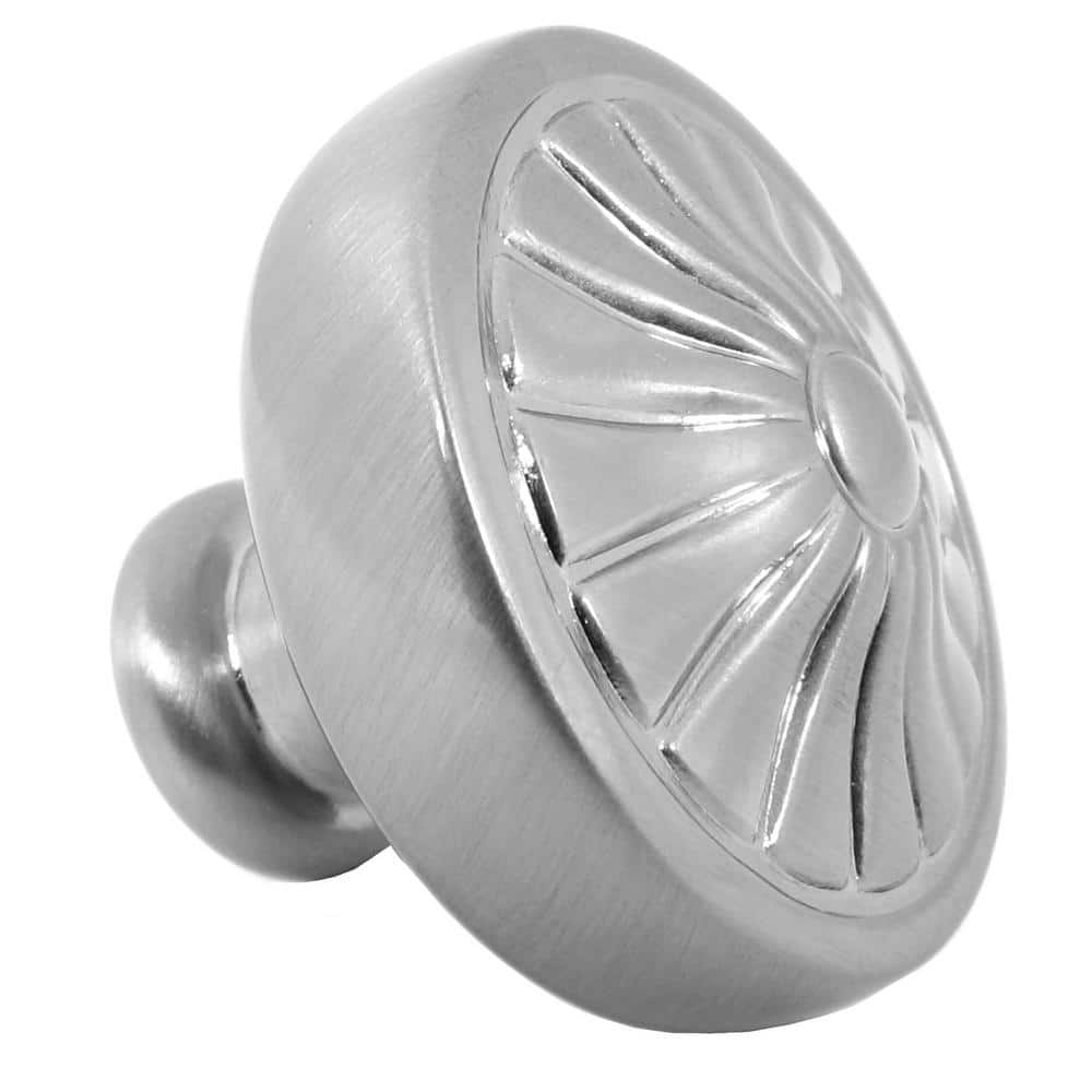 Darlington 1-1/4 in. Satin Nickel Round Cabinet Knob (25-Pack) - Hercitys
