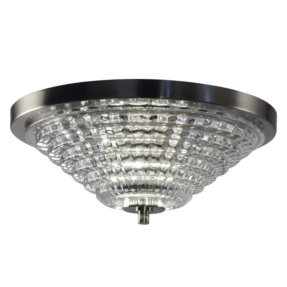 Wendy 18-Watt Satin Nickel Integrated LED Ceiling Flush Mount - Hercitys