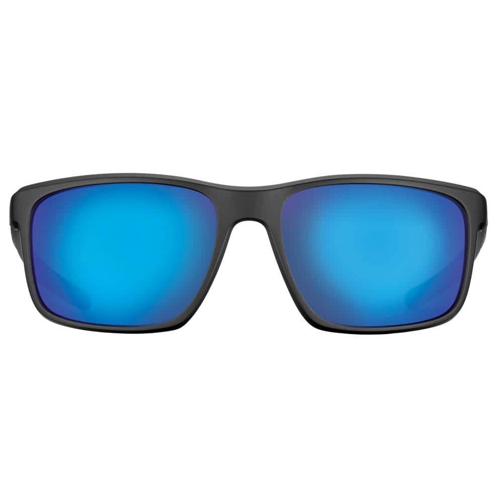 Rip Current Polarized Sunglasses in Black Frame with Smoke Blue Mirror Lens - Hercitys