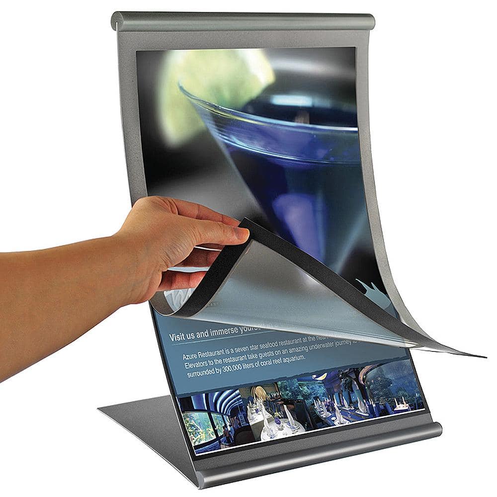 8.5 in. x 11 in. Curved Metal Counter Sign Holder - Hercitys