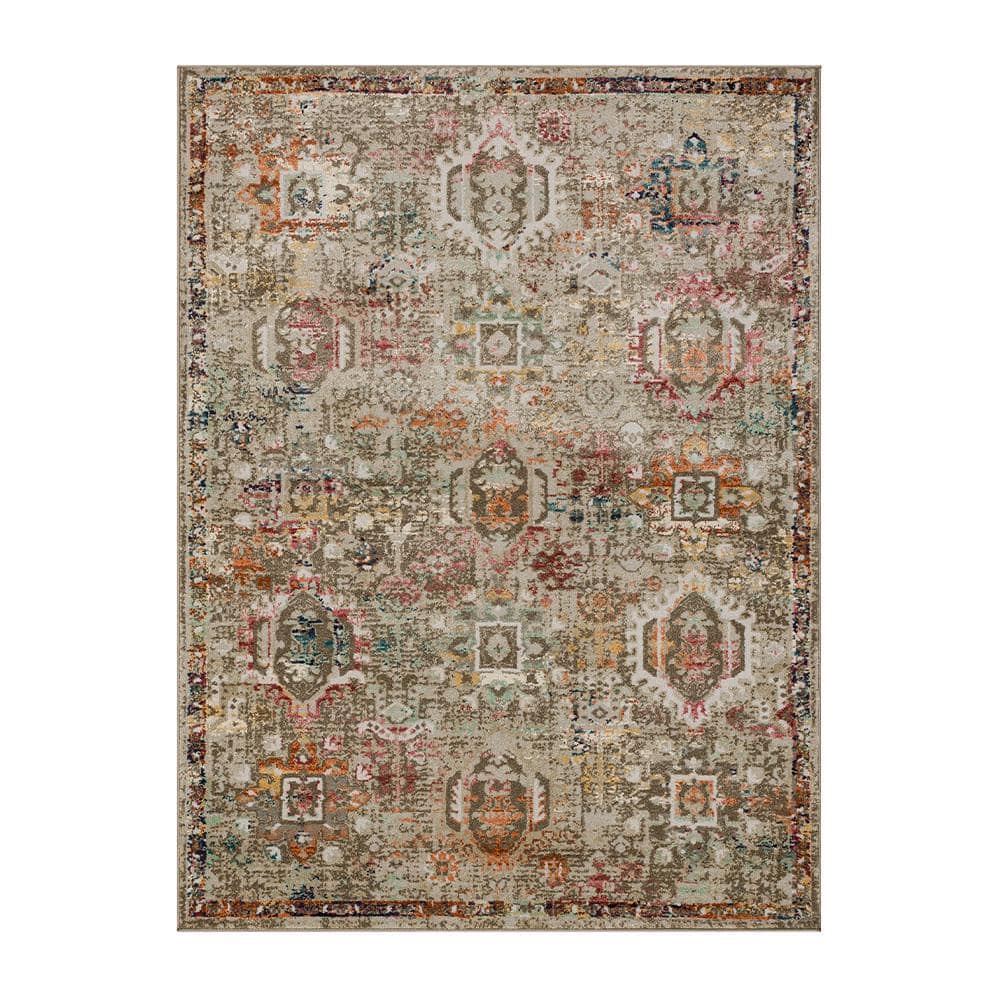 Medallion Tan 5 ft. 3 in. x 7 ft. Indoor Area Rug - Hercitys