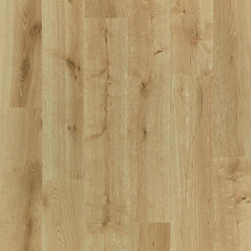 Outlast+ Golden Briar Oak 12 mm T x 7.4 in. W Waterproof Laminate Wood Flooring (19.63 sqft/case) - Hercitys
