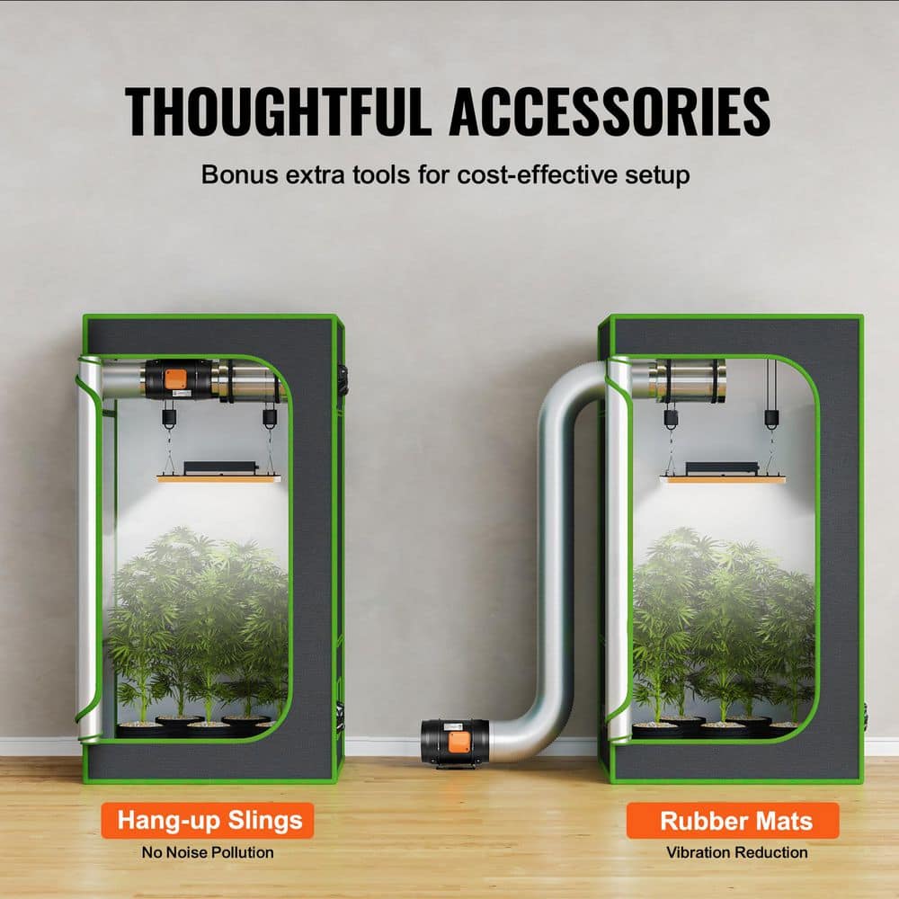 Inline Duct Fan, 8-in. 750CFM with Variable Speed Controller, Quiet AC-motor Ventilation Exhaust Fan for Cooling Booster - Hercitys