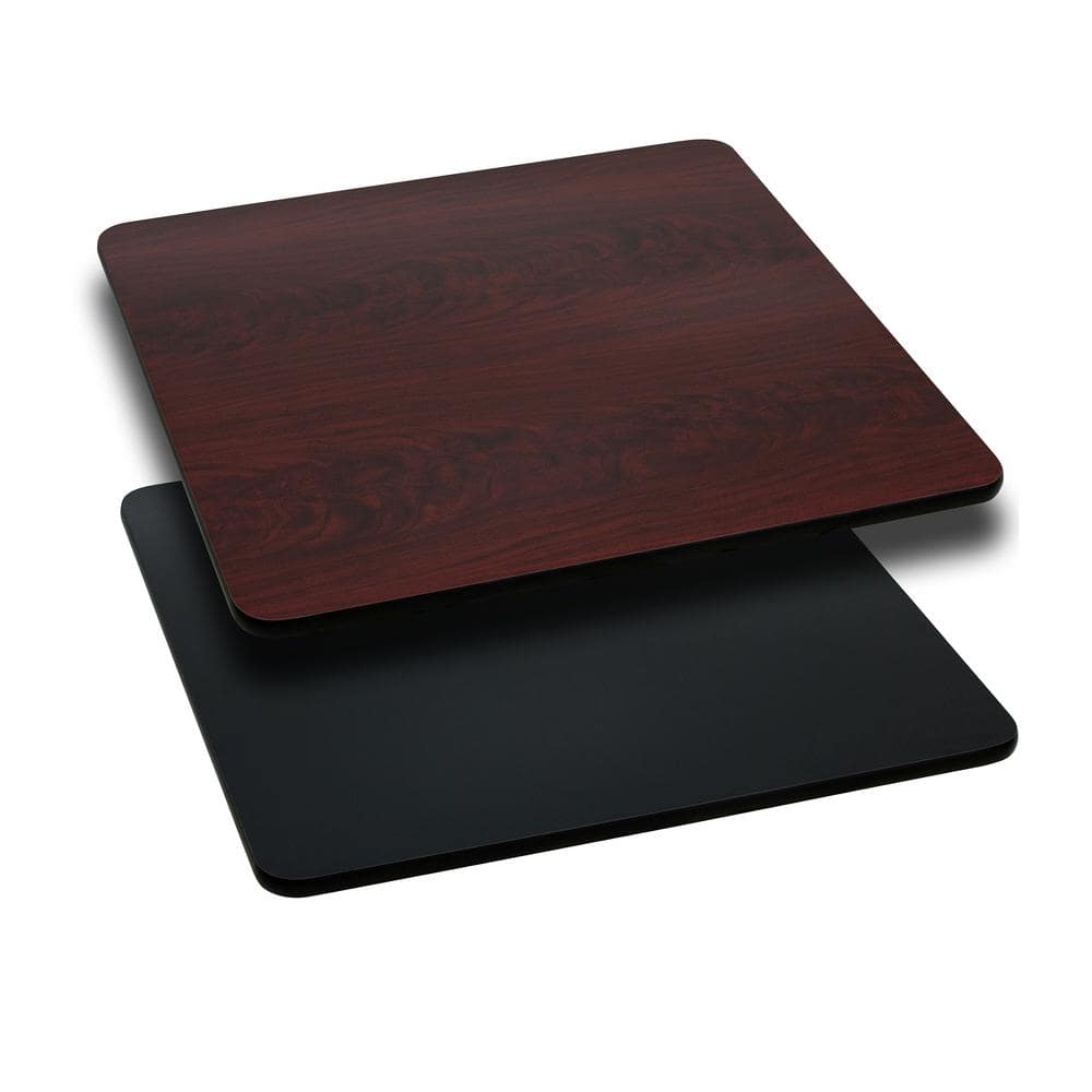 Glenbrook 36” Black or Mahogany Reversible Laminate Square Table Top - Hercitys