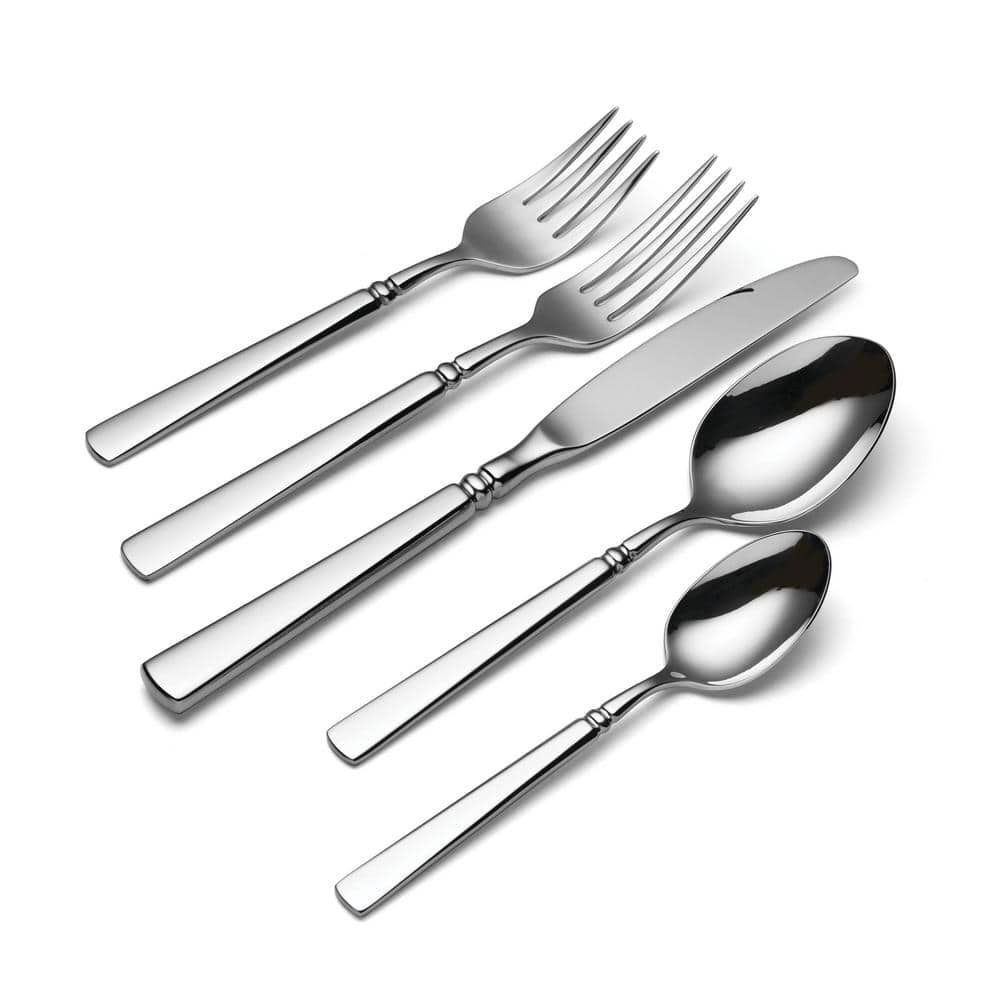Easton 5-Piece Silver 18/10-Stainless Steel Flatware Set (Service For 1) - Hercitys