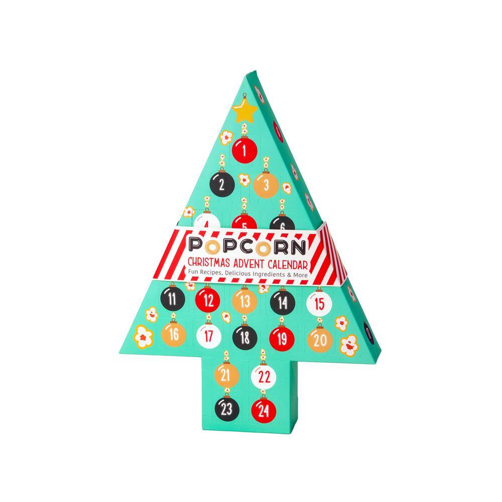 6 qt. Aluminum Red Stovetop Popcorn Popper with Popcorn Advent Calendar Gift Set - Hercitys