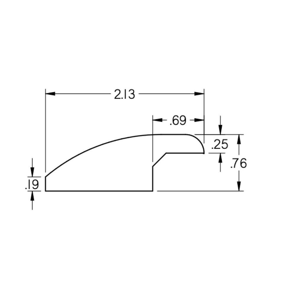 Renegade 0.5 in. Thick x 2 in. Wide x 78 in. Length Wood Reducer - Hercitys