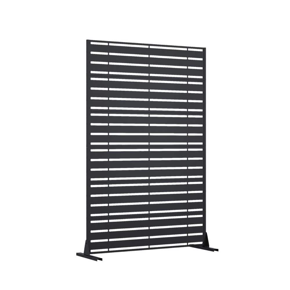 72 in. x 47 in. Black Galvanized Steel Garden Fence - Hercitys