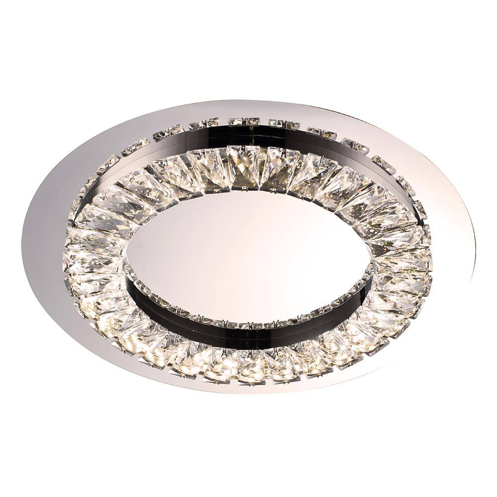 Myra II 14.9 in. Chrome LED Flush Mount - Hercitys