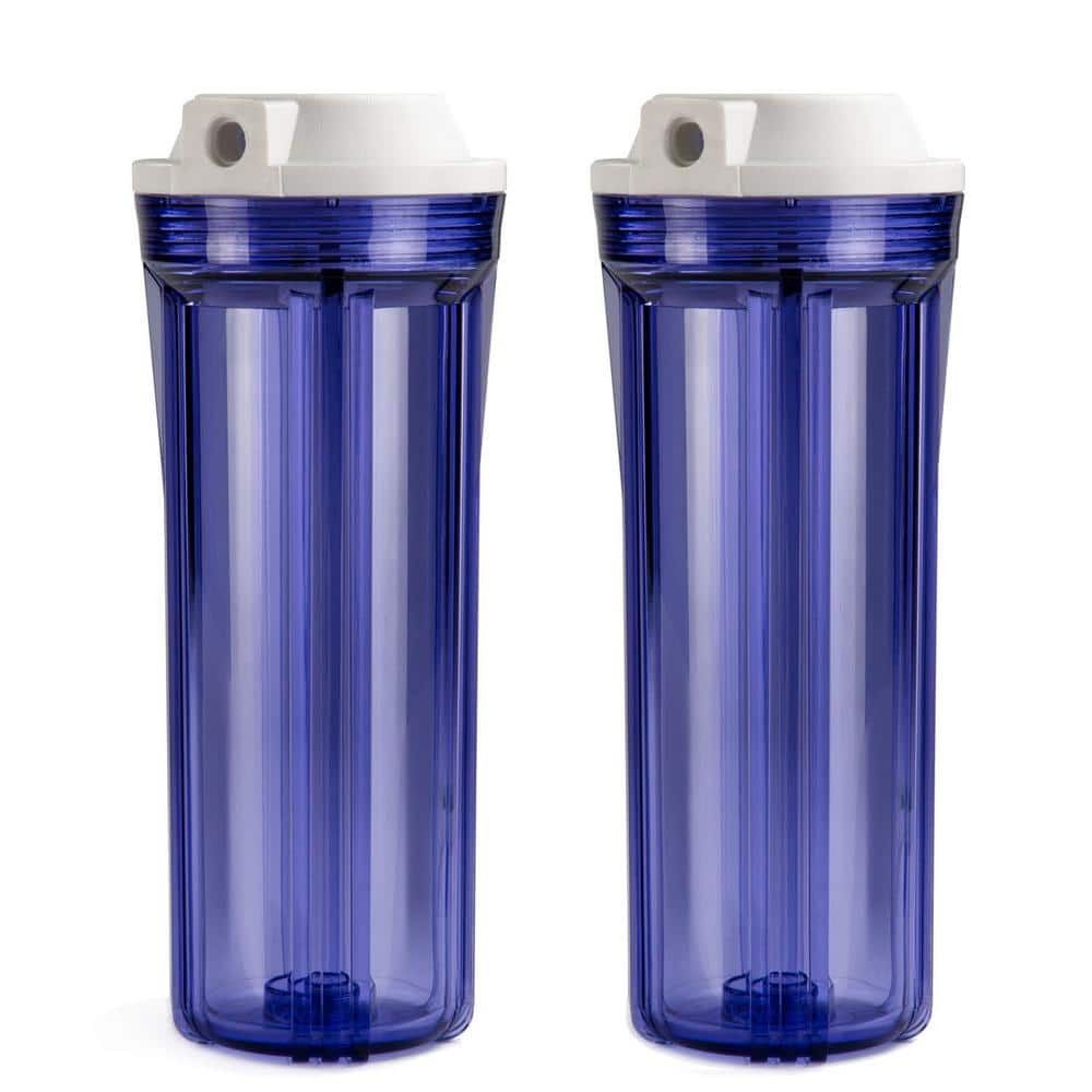 Transparent Water Filter Housings 10 in. RO / Aquarium (2-Pack) - Hercitys