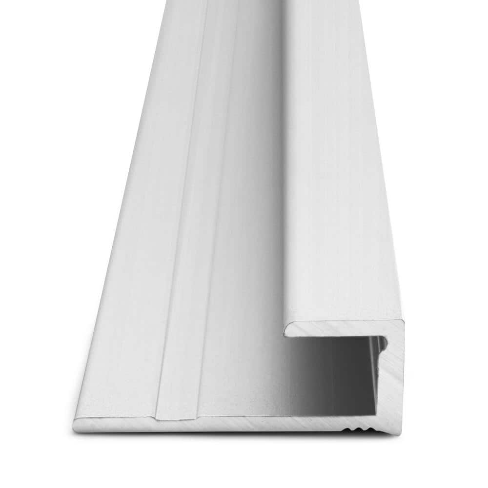 Satin Silver 8mm x 84 in. Aluminum Square Cap Floor Transition Strip - Hercitys