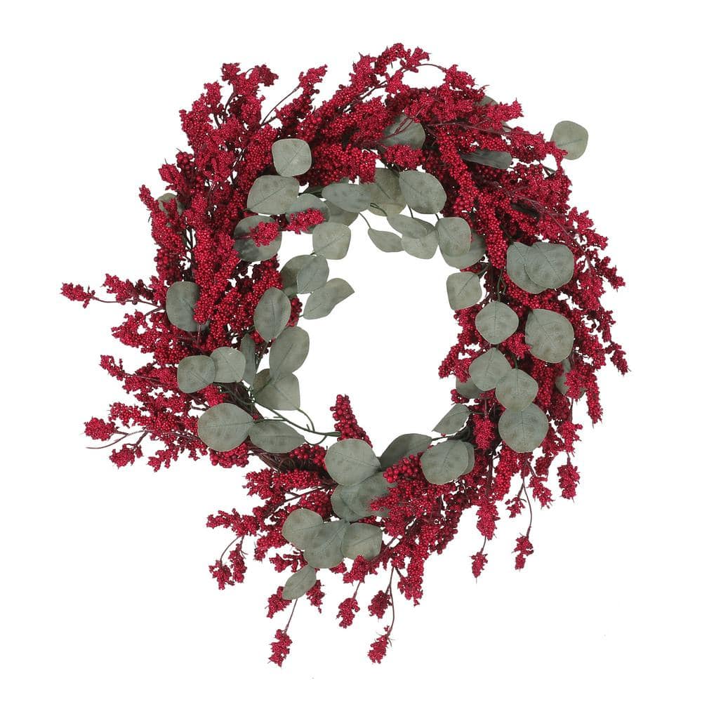 Donway 29 in. Eucalyptus Artificial Christmas Wreath with Berries - Hercitys
