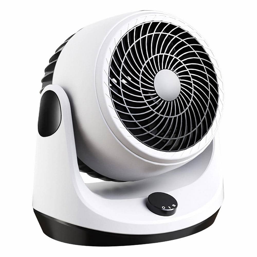 USB Powered Air Circulator 6 in. 2 Fan Speeds Desk Fan in White, Strong Airflow, Ultra Quiet and 270 Degrees Tilt Head - Hercitys