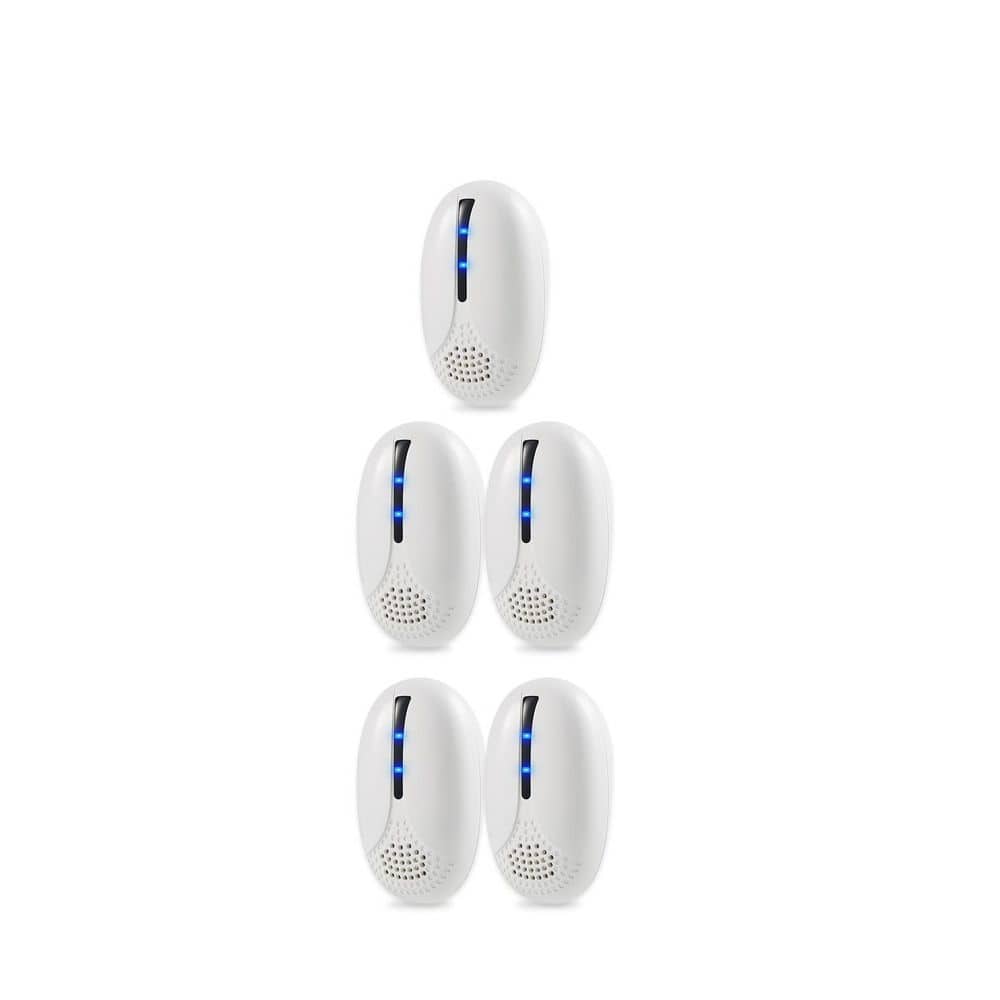 Ultrasonic Mouse, Roach, Spider, Ant, Bugs Repellent for Office, Home, Warehouse, Kitchen, Indoor Repeller, 5-Packs - Hercitys
