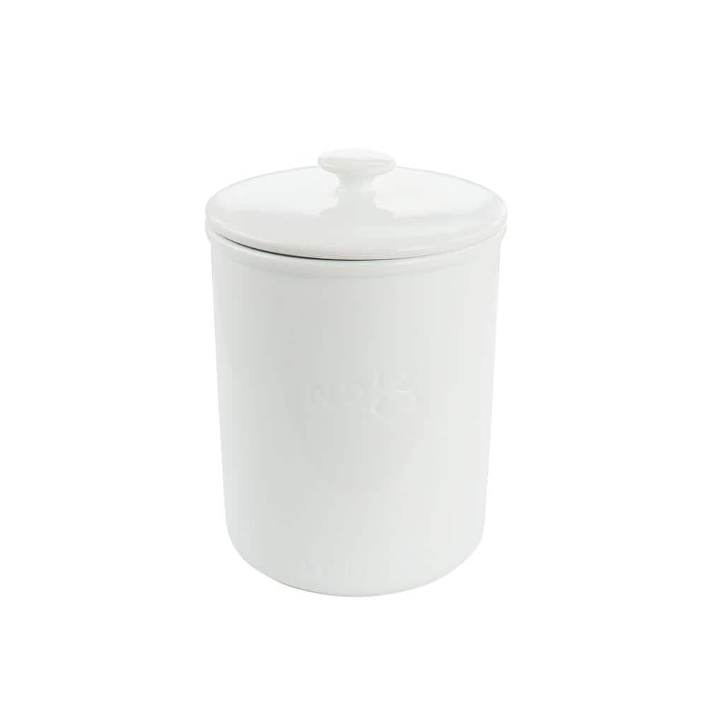 Simply White 68 oz. Porcelain Dry Goods Canister With Air tight Lid - Hercitys