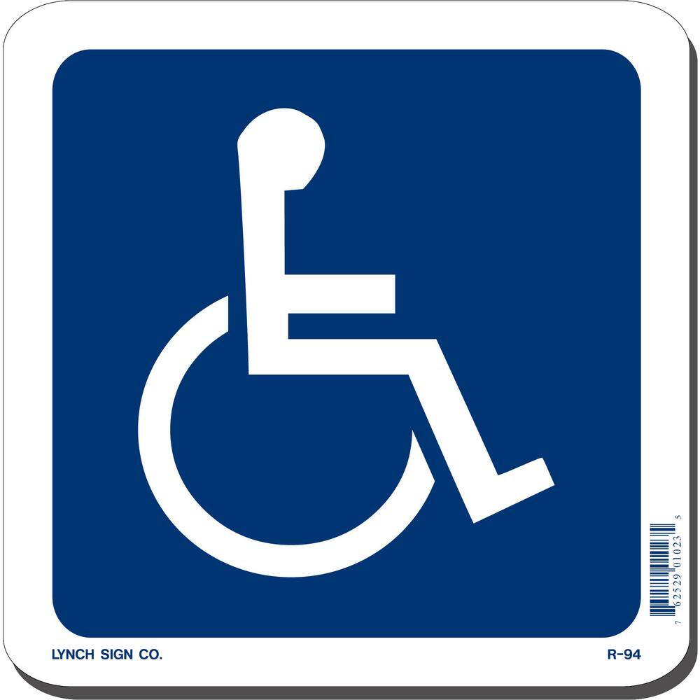 7 in. x 7 in. Blue on White Plastic Accessible Symbol Sign - Hercitys