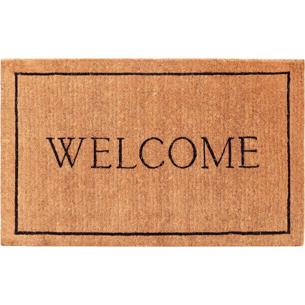 Multi-Colored 36 in. x 24 in. Coir Non-Slip Indoor/Outdoor Door Mat - Hercitys
