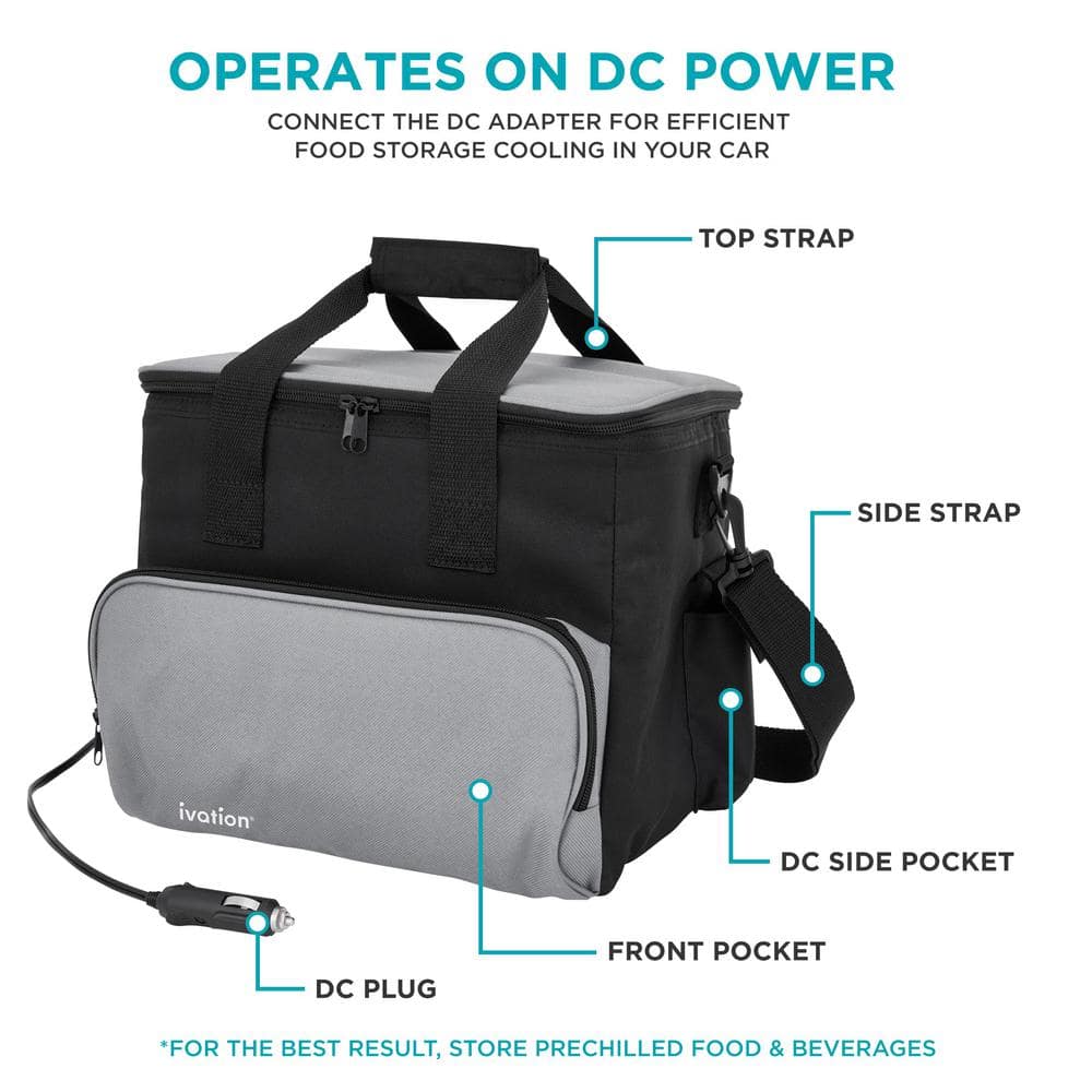 Portable Electric Cooler Bag, 15L Soft Side Thermoelectric Portable Cooler - Hercitys