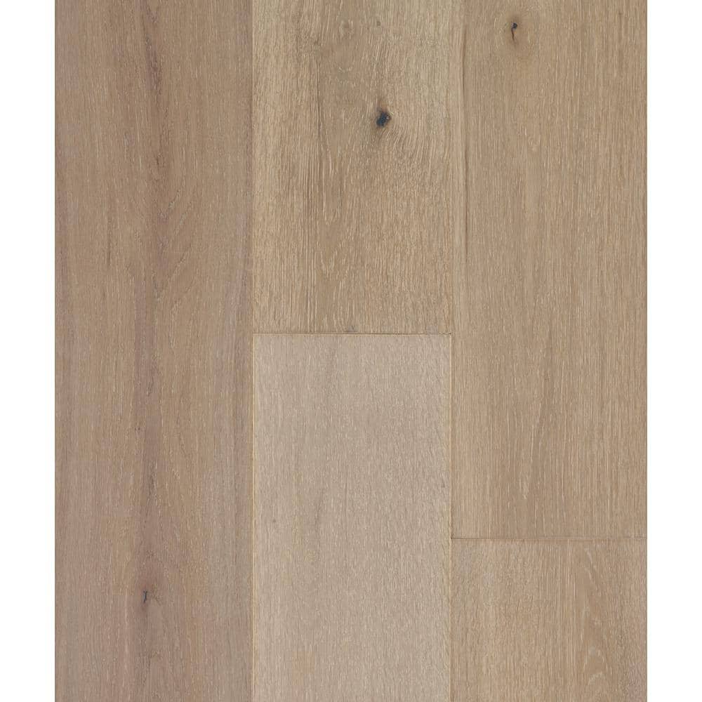 Belgian Linen White Oak 1/4 in. T x 6.5 in. W Click Lock Wire Brushed Engineered Hardwood Flooring (21.7 sq.ft./case) - Hercitys
